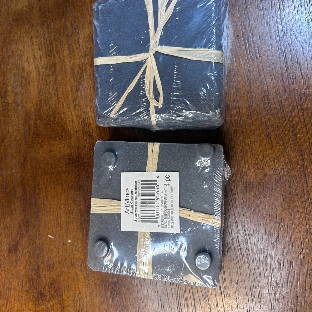 Black Stone Coasters Set
